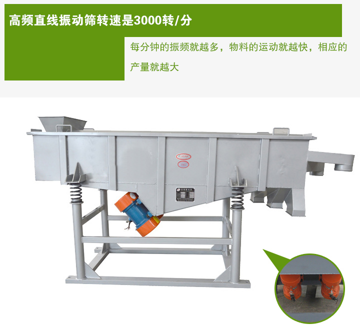 高頻直線(xiàn)振動(dòng)篩轉(zhuǎn)速是3000轉(zhuǎn)/分